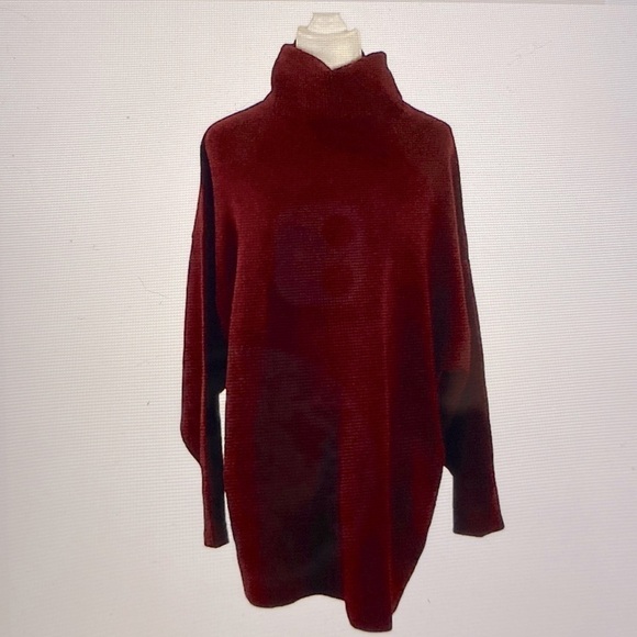 H&M Oversized Wool Blend Turtleneck Sweater Tunic Dress Womens S Rust Warm Cozy - Picture 3 of 6